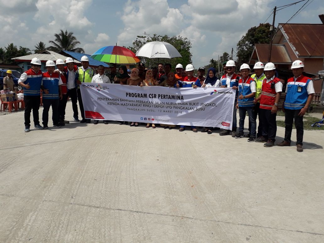 Pertamina Bantu Perbaikan Infrastruktur di Kabupaten Langkat